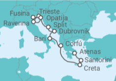 Itinerario del Crucero Italia, Croacia, Grecia - Silversea