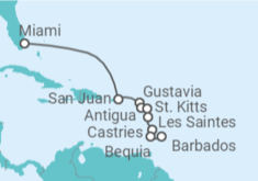 Itinerario del Crucero Guadalupe, Antigua Y Barbuda, Santa Lucía, San Vicente e Islas Granadinas - Silversea