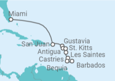 Itinerario del Crucero Guadalupe, Antigua Y Barbuda, Santa Lucía, San Vicente e Islas Granadinas - Silversea