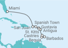 Itinerario del Crucero Caribe Sureste - Silversea