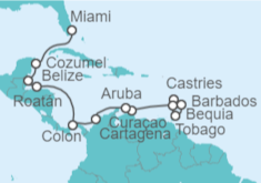 Itinerario del Crucero Caribe al completo  - Silversea