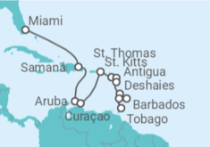 Itinerario del Crucero Caribe Oriental - Silversea