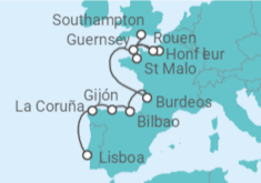 Itinerario del Crucero De Lisboa a Londres - Silversea