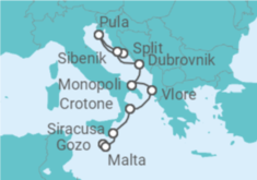 Itinerario del Crucero Croacia, Italia - Silversea