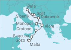 Itinerario del Crucero Croacia e Italia - Silversea