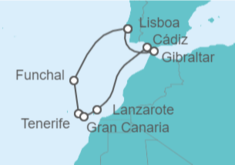 Itinerario del Crucero Portugal e Islas Canarias - Silversea