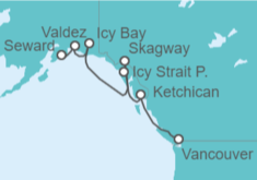 Itinerario del Crucero Alaska desde Vancouver - Silversea