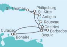 Itinerario del Crucero Caribe Sureste - Silversea