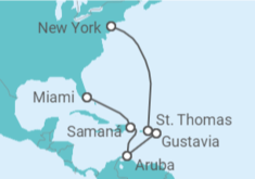 Itinerario del Crucero Caribe Sureste - Silversea