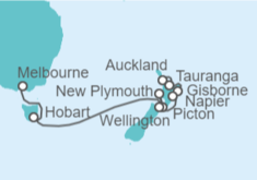 Itinerario del Crucero Desde Auckland (Nueva Zelanda) a Melbourne (Australia) - Silversea