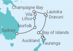 Itinerario del Crucero De Auckland a Sídney - Silversea