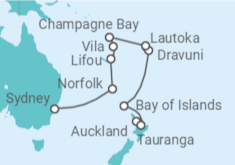 Itinerario del Crucero Nueva Zelanda y Australia - Silversea