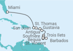 Itinerario del Crucero Islas Vírgenes - EEUU, Guadalupe, Antigua Y Barbuda, San Vicente e Islas Granadinas - Silversea
