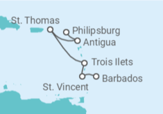 Itinerario del Crucero Islas Vírgenes  - Silversea