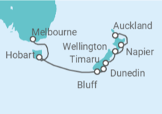 Itinerario del Crucero Australia, Nueva Zelanda - Silversea