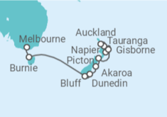 Itinerario del Crucero Australia y Nueva Zelanda - Silversea