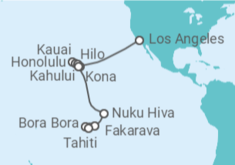 Itinerario del Crucero De Hawaii a la Polinesia - Silversea