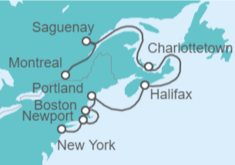 Itinerario del Crucero Canadá y Nueva Inglaterra - Silversea