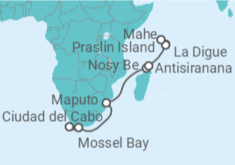 Itinerario del Crucero Sudáfrica, Mozambique y Madagascar - Silversea