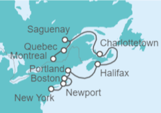 Itinerario del Crucero Canadá y Nueva Inglaterra - Silversea