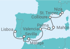 Itinerario del Crucero Francia y España - Silversea