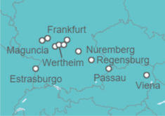 Itinerario del Crucero Un auténtico crucero por el corazón de Europa, del Rin al Danubio - CroisiEurope