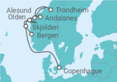 Itinerario del Crucero Fiordos Noruegos - Silversea