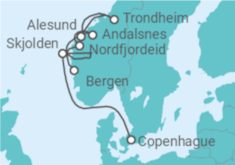 Itinerario del Crucero Fiordos Noruegos - Silversea