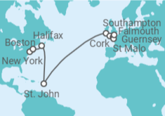 Itinerario del Crucero De Nueva York a Londres - Silversea