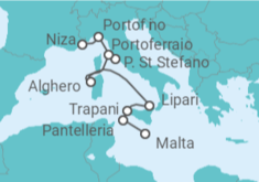 Itinerario del Crucero Italia y Malta  - Silversea