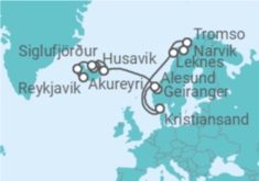 Itinerario del Crucero Noruega e Islandia  - Silversea