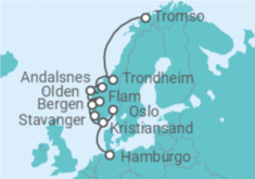 Itinerario del Crucero Fiordos Noruegos - Silversea