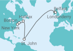 Itinerario del Crucero Desde Nueva York a Belfast - Silversea