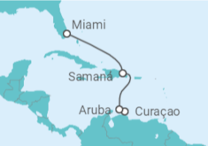 Itinerario del Crucero De Curaçao a Miami - Silversea
