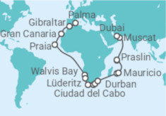 Itinerario del Crucero Desde Palma de Mallorca a Dubái (EAU) - AIDA