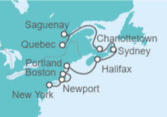 Itinerario del Crucero Canadá  - Silversea