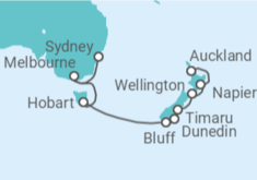 Itinerario del Crucero Australia y Nueva Zelanda  - Silversea