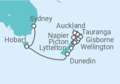 Itinerario del Crucero Tasmania y Nueva Zelanda - Silversea