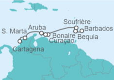 Itinerario del Crucero Aruba, Curaçao, San Vicente e Islas Granadinas - Silversea