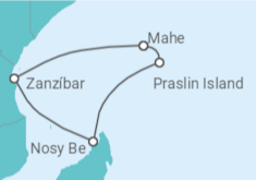 Itinerario del Crucero Tanzania y Madagascar - Silversea