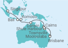 Itinerario del Crucero Indonesia y Australia - Silversea