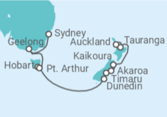 Itinerario del Crucero Australia y Nueva Zelanda  - Silversea