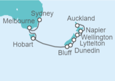 Itinerario del Crucero Australia, Tasmania y Nueva Zelanda - Silversea