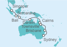 Itinerario del Crucero Australia e Indonesia - Silversea