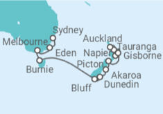 Itinerario del Crucero Australia y Nueva Zelanda - Silversea