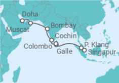 Itinerario del Crucero Malasia, Sri Lanka e India  - Silversea