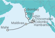 Itinerario del Crucero India, Sri Lanka y Maldivas - Silversea