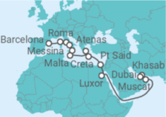 Itinerario del Crucero Espectaculares vacaciones por el mundo - Regent Seven Seas