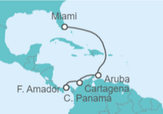 Itinerario del Crucero Aruba - Silversea