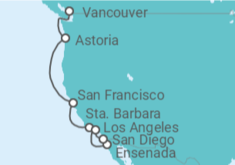 Itinerario del Crucero Estados Unidos (EE.UU.), México - NCL Norwegian Cruise Line